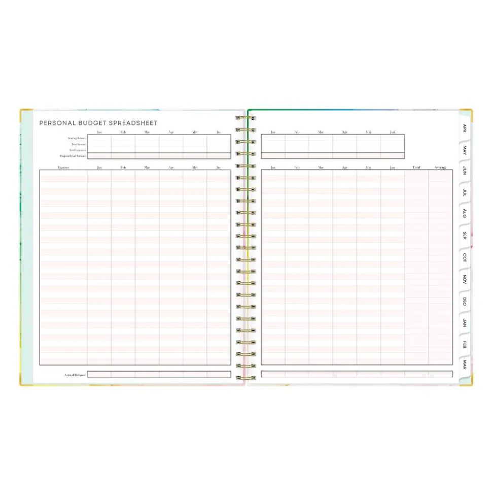 Planning Calendar BS Rainbow Ink Matte 8.5x11 AY26–27 (15-mo), 2026 to 2027 Calendar