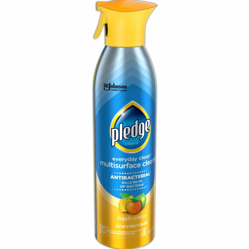 Pledge Multi Surface Antibacterial Everyday Cleaner, Citrus Scent, 9.7 oz Aerosol Spray, 6/Carton
