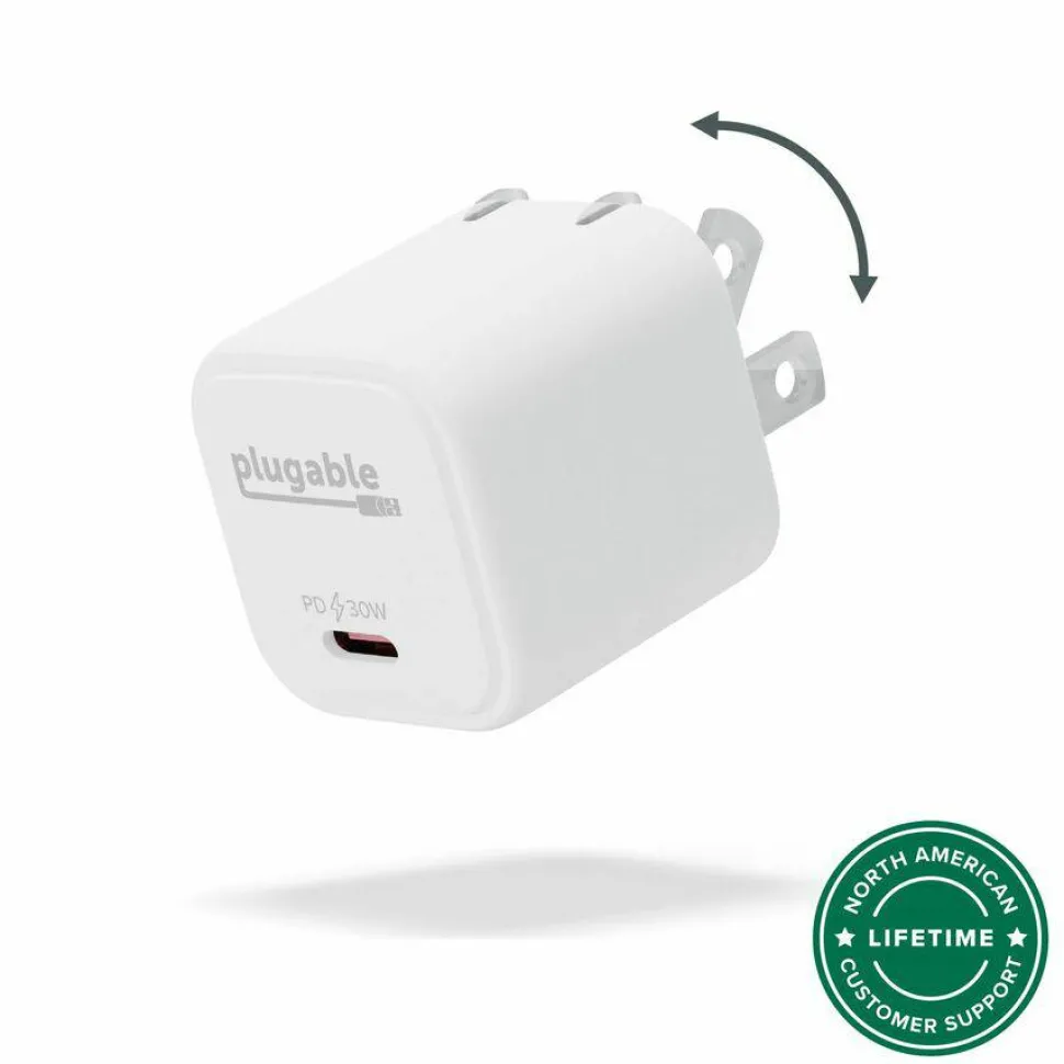 Plugable GaN USBC Charge Block 30W White