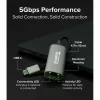 Plugable 5Gbps USB-C Ethernet Adapter - 5000Mbps Wired Network for Windows, macOS, and ChromeOS Laptops and Desktops