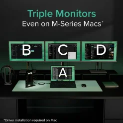 Plugable 13-in-1 USB-C Triple Monitor Docking Station with 100W Charging, Compatible with Windows, Mac, and Chrome with Thunderbolt 3 / 4 or USB-C