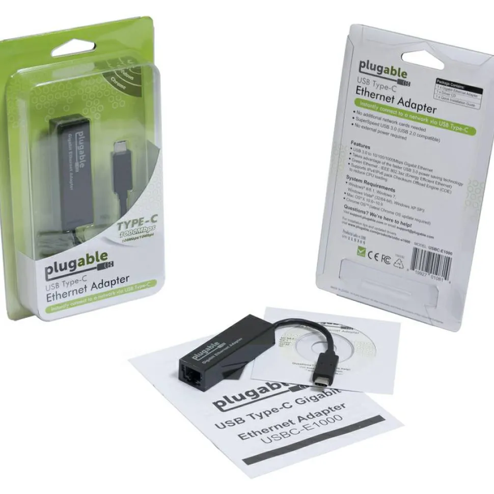 Plugable USB C Ethernet Adapter, Fast and Reliable Gigabit Connection