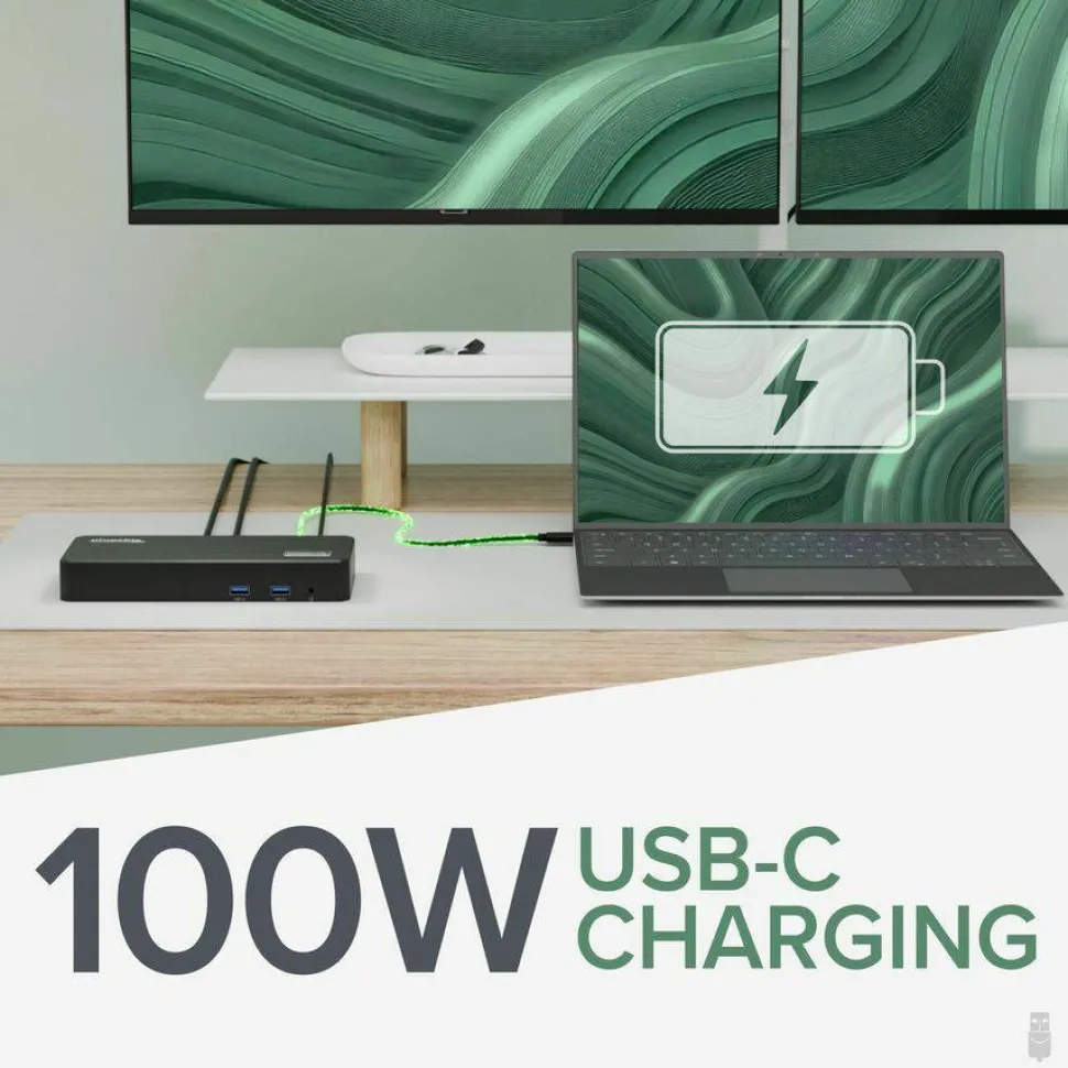 Plugable USB C Triple Display Docking Station | 100W PD, 3x HDMI (1x 4K 30Hz, 2x 1080p 60Hz), 6x USB 5Gbps Ports