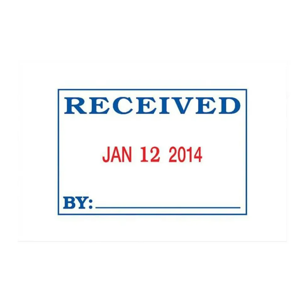 2000 PLUS Date 4 Message Dater Stamp Self-Inking Date 4-in-1 Message Dater Stamp, Received, Entered, Paid, Faxed, 15/16" x 1-3/4", Blue and Red Ink