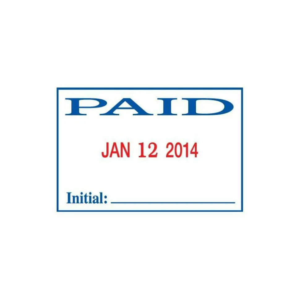 2000 PLUS Date 4 Message Dater Stamp Self-Inking Date 4-in-1 Message Dater Stamp, Received, Entered, Paid, Faxed, 15/16" x 1-3/4", Blue and Red Ink