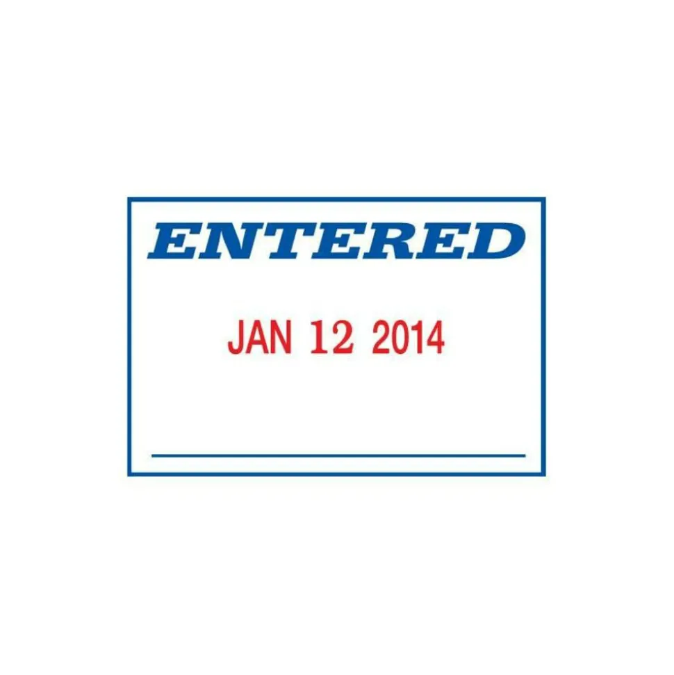 2000 PLUS Date 4 Message Dater Stamp Self-Inking Date 4-in-1 Message Dater Stamp, Received, Entered, Paid, Faxed, 15/16" x 1-3/4", Blue and Red Ink
