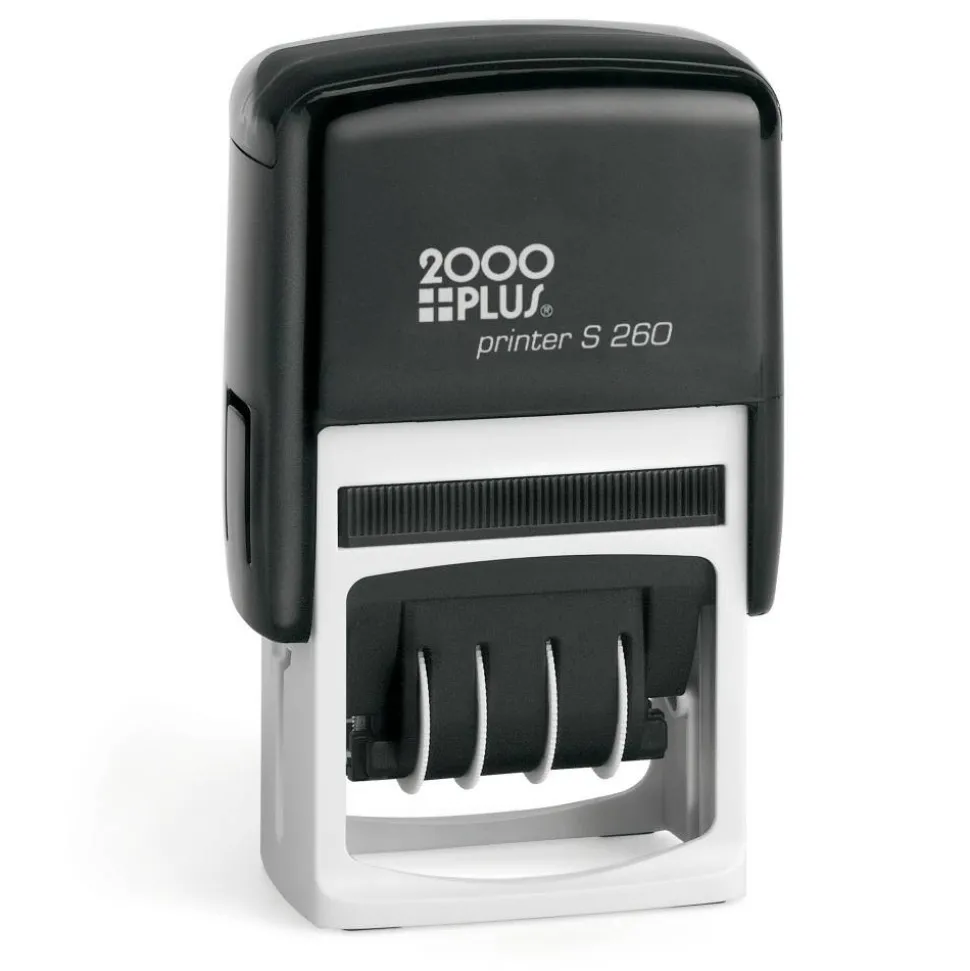 2000 PLUS Date 4 Message Dater Stamp Self-Inking Date 4-in-1 Message Dater Stamp, Received, Entered, Paid, Faxed, 15/16" x 1-3/4", Blue and Red Ink