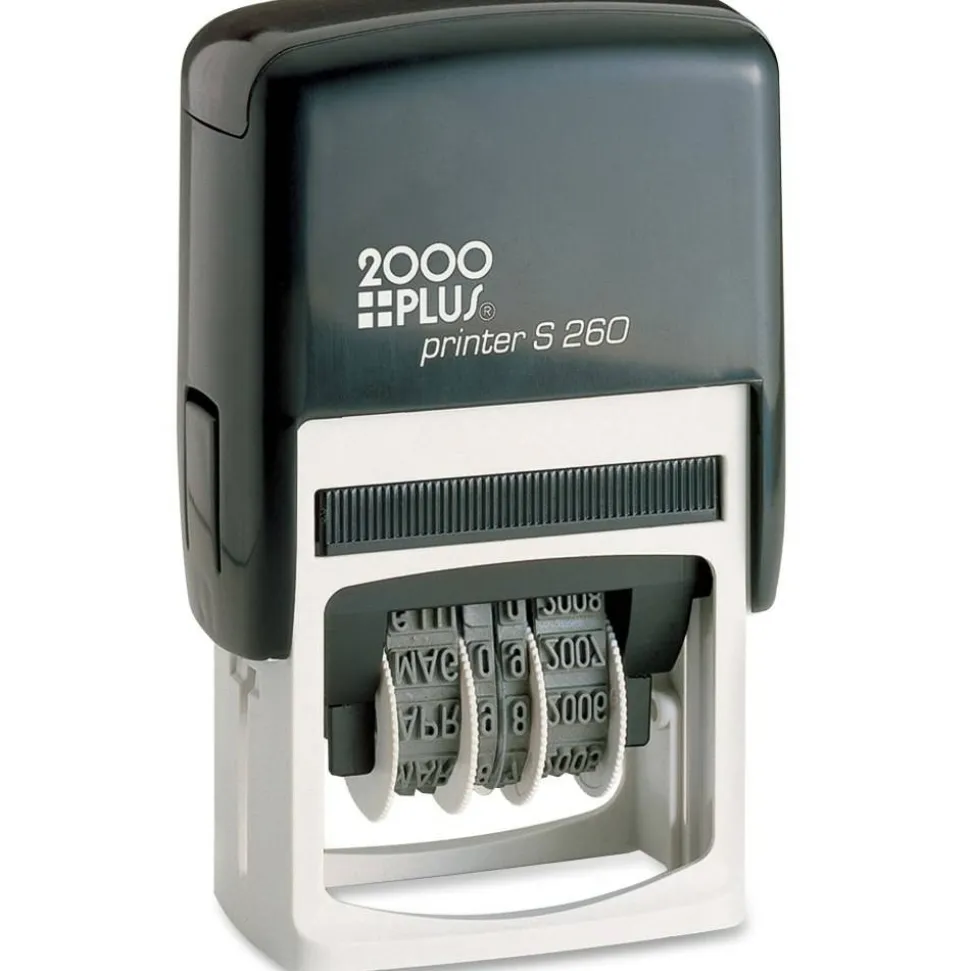 2000 PLUS Date 4 Message Dater Stamp Self-Inking Date 4-in-1 Message Dater Stamp, Received, Entered, Paid, Faxed, 15/16" x 1-3/4", Blue and Red Ink