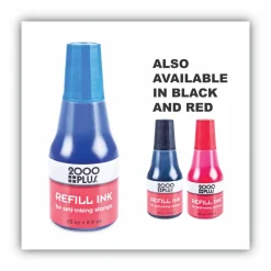 2000 PLUS Self-Inking Stamp Refill Ink, 1 Oz, Blue