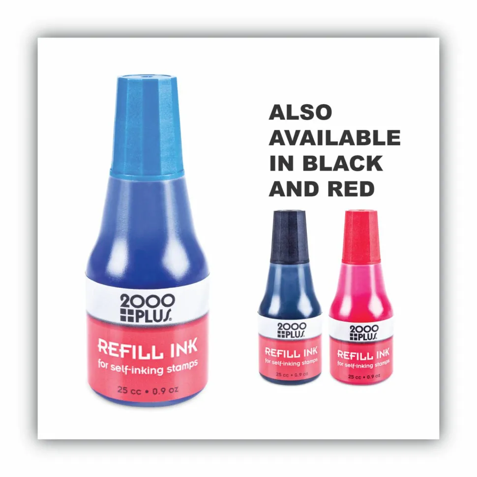 2000 PLUS Self-Inking Stamp Refill Ink, 1 Oz, Blue