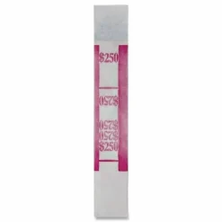 PM Company Currency Bands, $250.00, Cerise, Pack Of 1,000