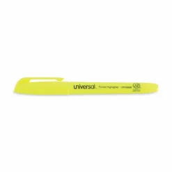 Pocket Highlighter Value Pack, Fluorescent Yellow Ink, Chisel Tip, Yellow Barrel, 36/Pack