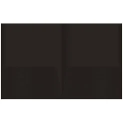 2-Pocket Paper Folders, Black, Pack of 25