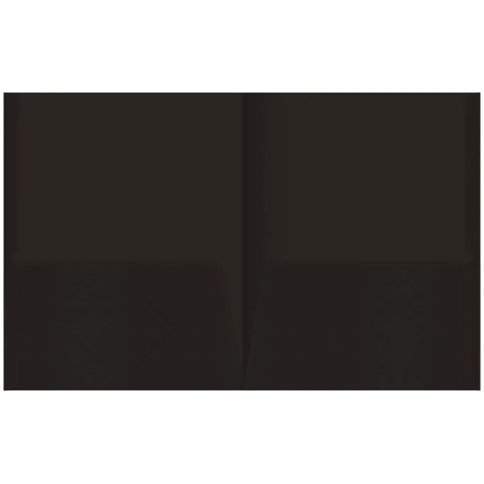 2-Pocket Paper Folders, Black, Pack of 25