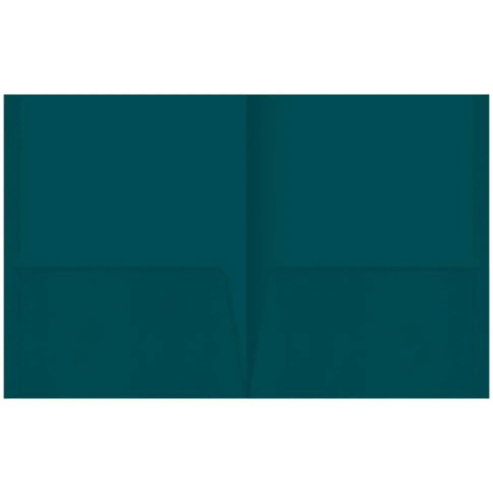 2-Pocket Paper Folders, Teal, Pack Of 25