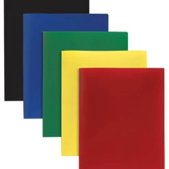 2-Pocket Poly Folders, Letter Size, Assorted Colors, Pack Of 10