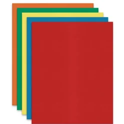 2-Pocket Textured Paper Folders With Prongs, Assorted Colors, Pack Of 25