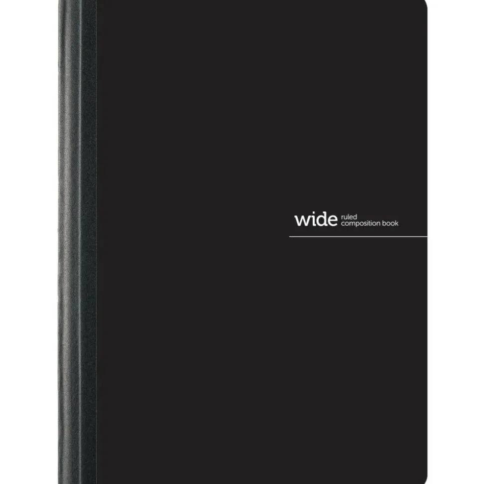 Poly Composition Book, 7-1/2" x 9-3/4", Wide Ruled, 80 Sheets, Black