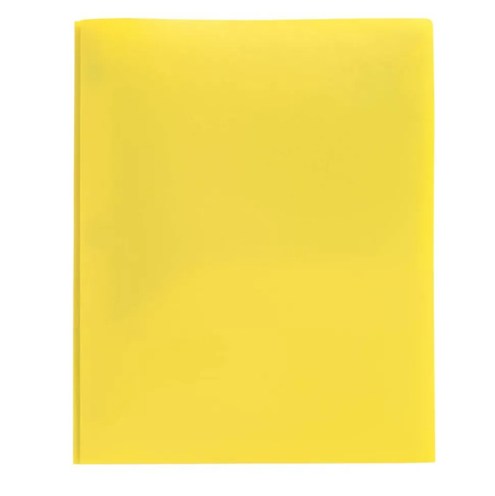 Poly 2-Pocket Portfolio With Fasteners, Yellow