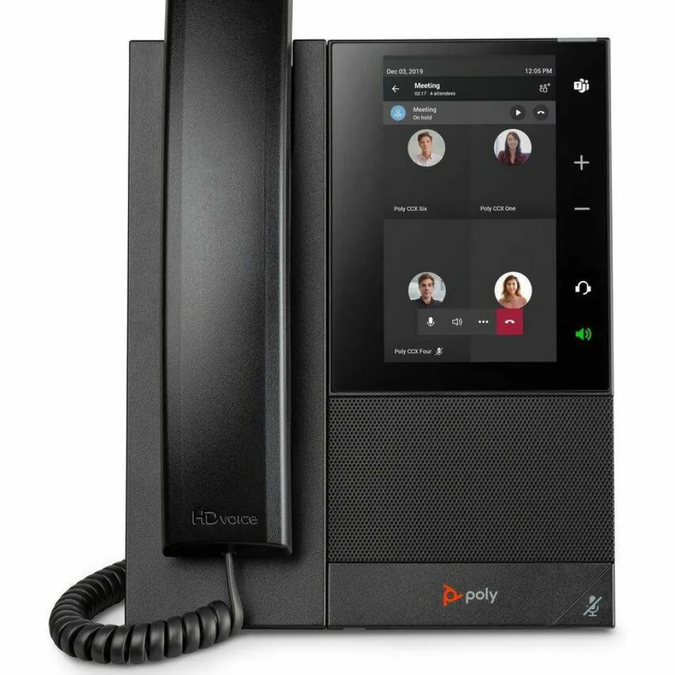 Poly CCX 505 IP Phone - Corded - Corded/Cordless - Wi-Fi, Bluetooth - Desktop, Wall Mountable - Black
