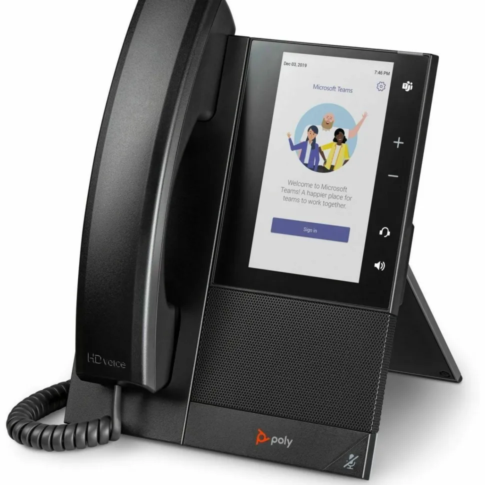 Poly CCX 505 IP Phone - Corded - Corded/Cordless - Wi-Fi, Bluetooth - Desktop, Wall Mountable - Black