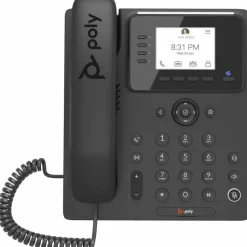 Poly CCX 350 IP Phone - Corded - Corded - Desktop, Wall Mountable - Black