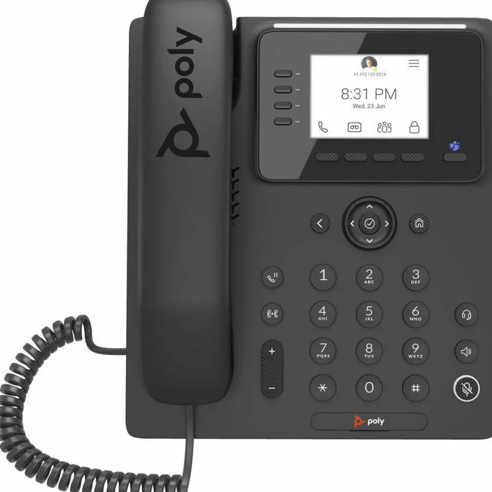 Poly CCX 350 IP Phone - Corded - Corded - Desktop, Wall Mountable - Black