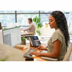 Poly Edge E450 IP Phone - Corded - Corded/Cordless - Bluetooth, NFC, Wi-Fi - 3 Multiple Conferencing - Desktop, Wall Mountable - White, Midnight Blue