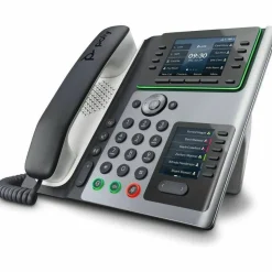 Poly Edge E450 IP Phone - Corded - Corded/Cordless - Bluetooth, NFC, Wi-Fi - 3 Multiple Conferencing - Desktop, Wall Mountable - White, Midnight Blue