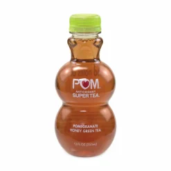 POM Wonderful Antioxidant Super Tea, Pomegranate Honey Green Tea, 12 oz Bottles, 6/Carton