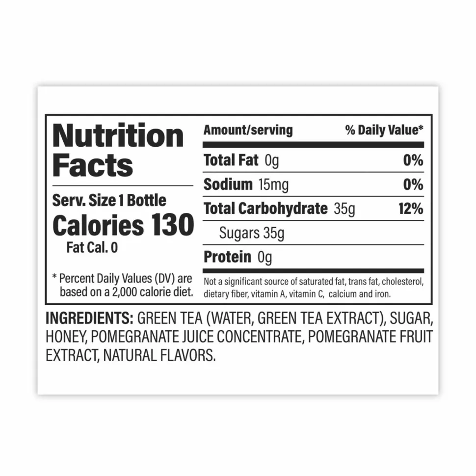 POM Wonderful Antioxidant Super Tea, Pomegranate Honey Green Tea, 12 oz Bottles, 6/Carton