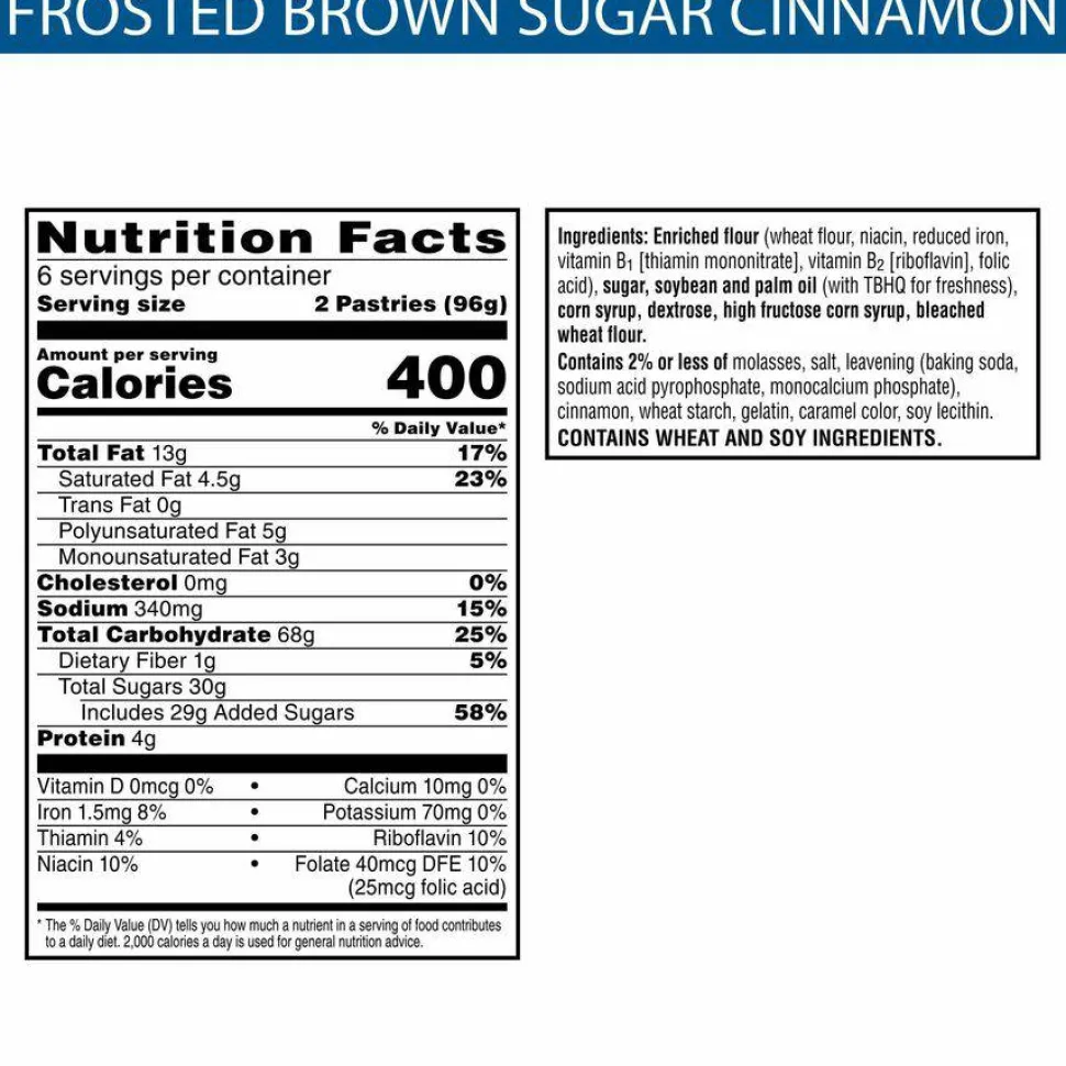 Pop-Tarts, Frosted Brown Sugar Cinnamon - Cinnamon, Brown Sugar, Frosted Brown Sugar Cinnamon - 1 - 1.27 lb - 12 / Box