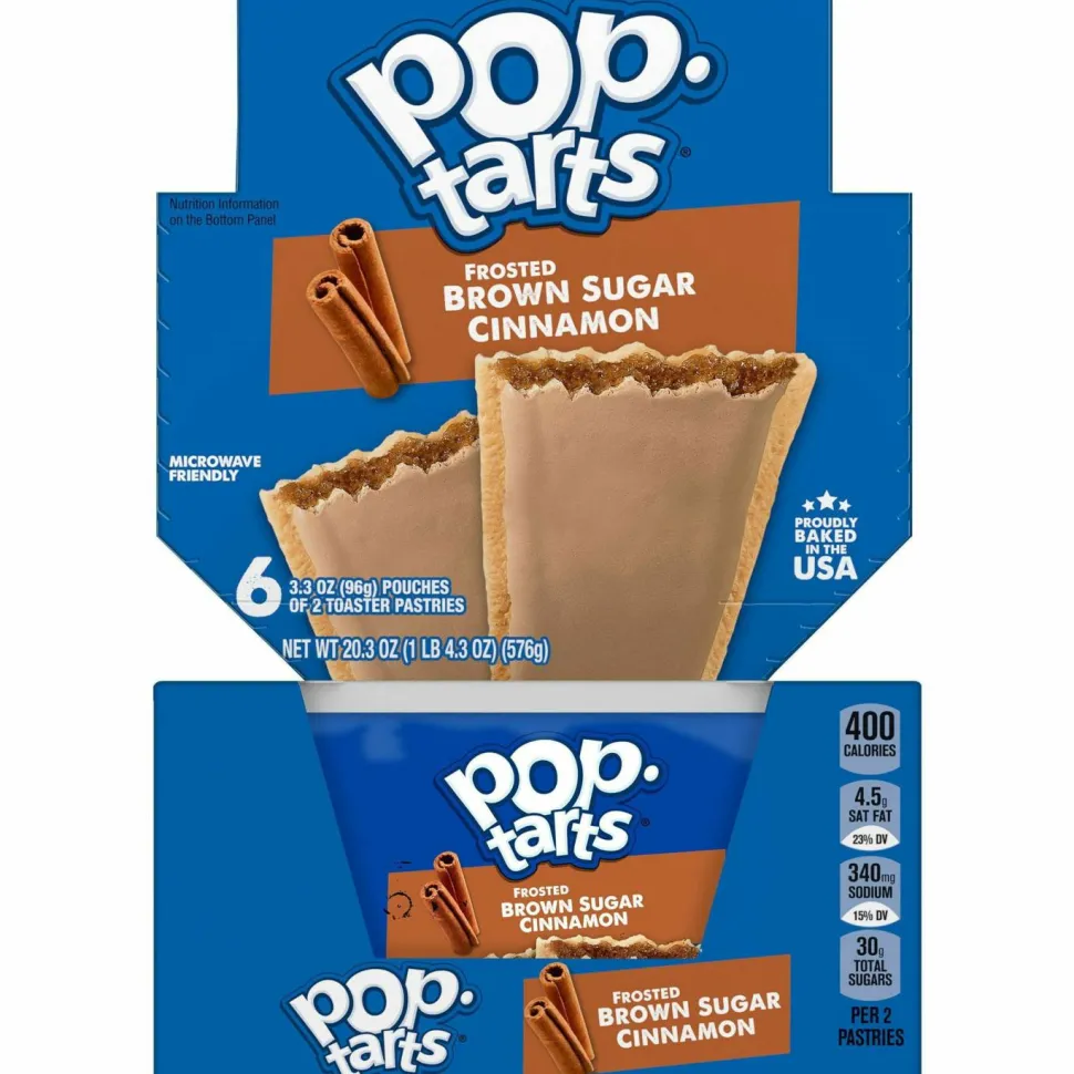 Pop-Tarts, Frosted Brown Sugar Cinnamon - Cinnamon, Brown Sugar, Frosted Brown Sugar Cinnamon - 1 - 1.27 lb - 12 / Box
