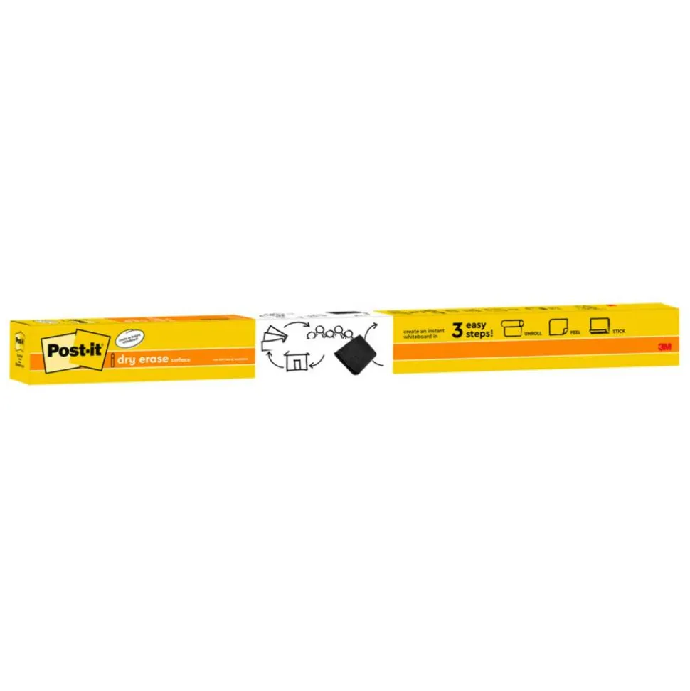 Post it Non-Magnetic Dry-Erase Whiteboard Surface, 48" x 96", White