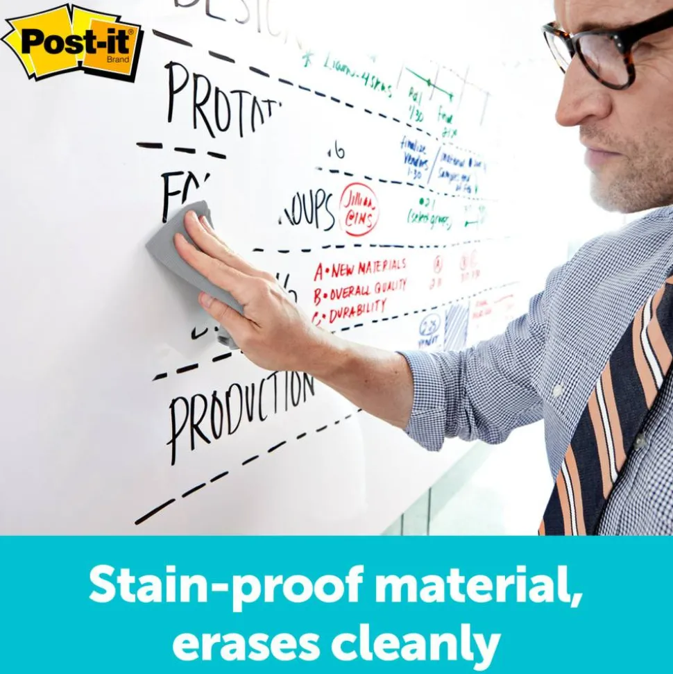 Post it Non-Magnetic Dry-Erase Whiteboard Surface, 36" x 48", White