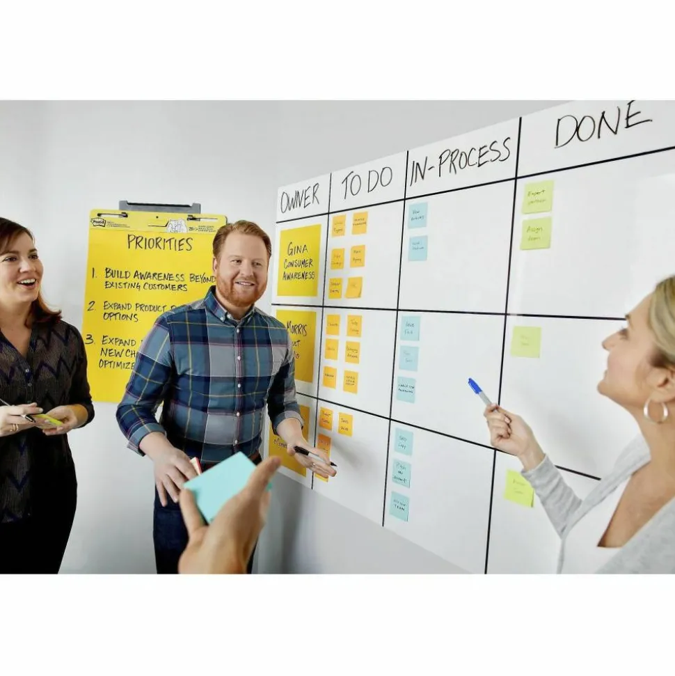 Post it Non-Magnetic Dry-Erase Whiteboard Surface, 36" x 48", White