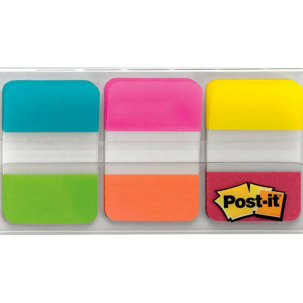 Post-it 1" x 1 1/2" Durable Index Tabs, Assorted, 6 Tabs Per Pad, Pack Of 6 Pads