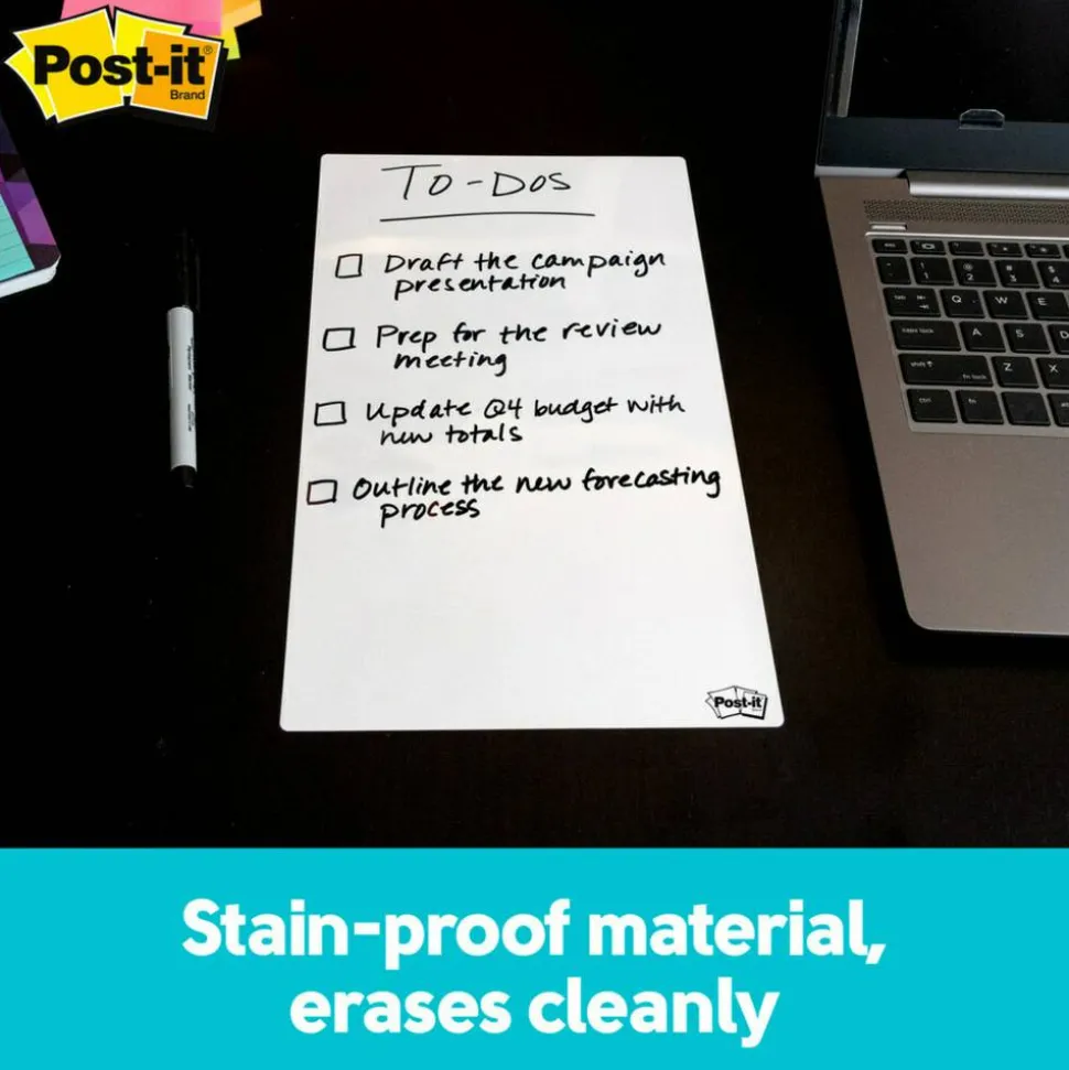 Post-it Dry Erase Sheets, 7 in x 11.3 in, 1 Pack, 3 Sheets/Pack, White, DEFSHEETS-3PK