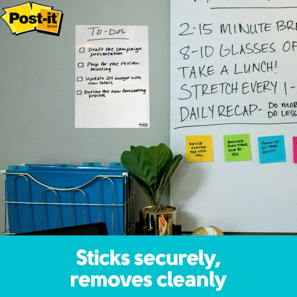 Post-it Dry Erase Sheets, 7 in x 11.3 in, 1 Pack, 3 Sheets/Pack, White, DEFSHEETS-3PK