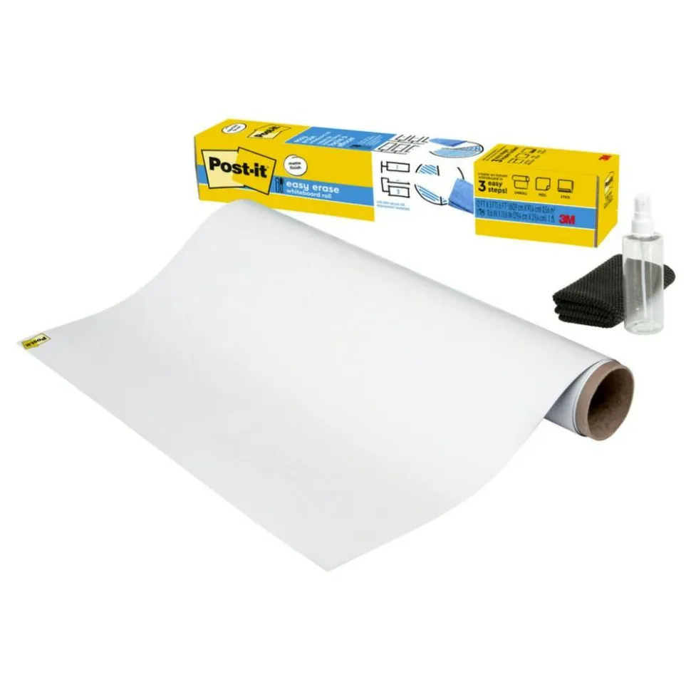 Post-it Easy Erase Permanent Marker Whiteboard Surface, 3 ft x 2 ft, Permanent Marker Wipes Away with Water, White (EE3X2)
