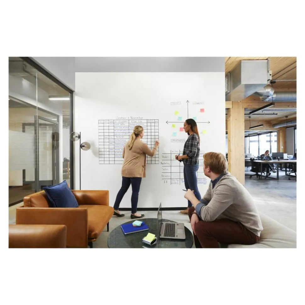 Post-it Easy Erase Permanent Marker Whiteboard Surface, 3 ft x 2 ft, Permanent Marker Wipes Away with Water, White (EE3X2)