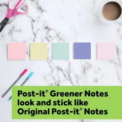 Post-it Greener 100% Recycled Paper Notes, 3 x 3 in, 24 Bulk Sticky Note Pads, 75 Sheets/Pad, School Supplies and Office Products, Sweet Sprinkles