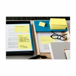 Post-it Greener Notes, 4 in. x 6 in., 12 Pads, 100 Sheets/Pad, Canary Yellow, Lined