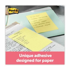 Post-it Greener Notes, 4 in. x 6 in., 12 Pads, 100 Sheets/Pad, Canary Yellow, Lined