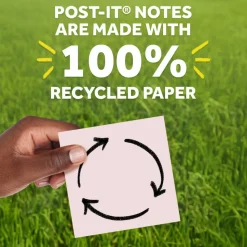 Post-it Greener Pop Up Notes, 3 in x 3 in, 18 Pads, 100 Sheets/Pad, Clean Removal, School and Office Supplies, Sticky Notes for Vertical Surfaces
