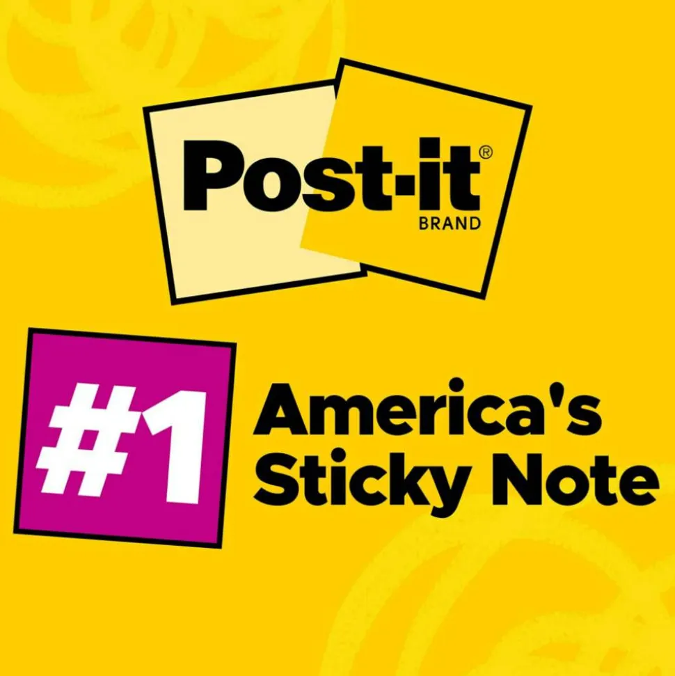 Post-it Notes, 3 in x 3 in, 24 Pads, 90 Sheets/Pad, Clean Removal, Canary Yellow