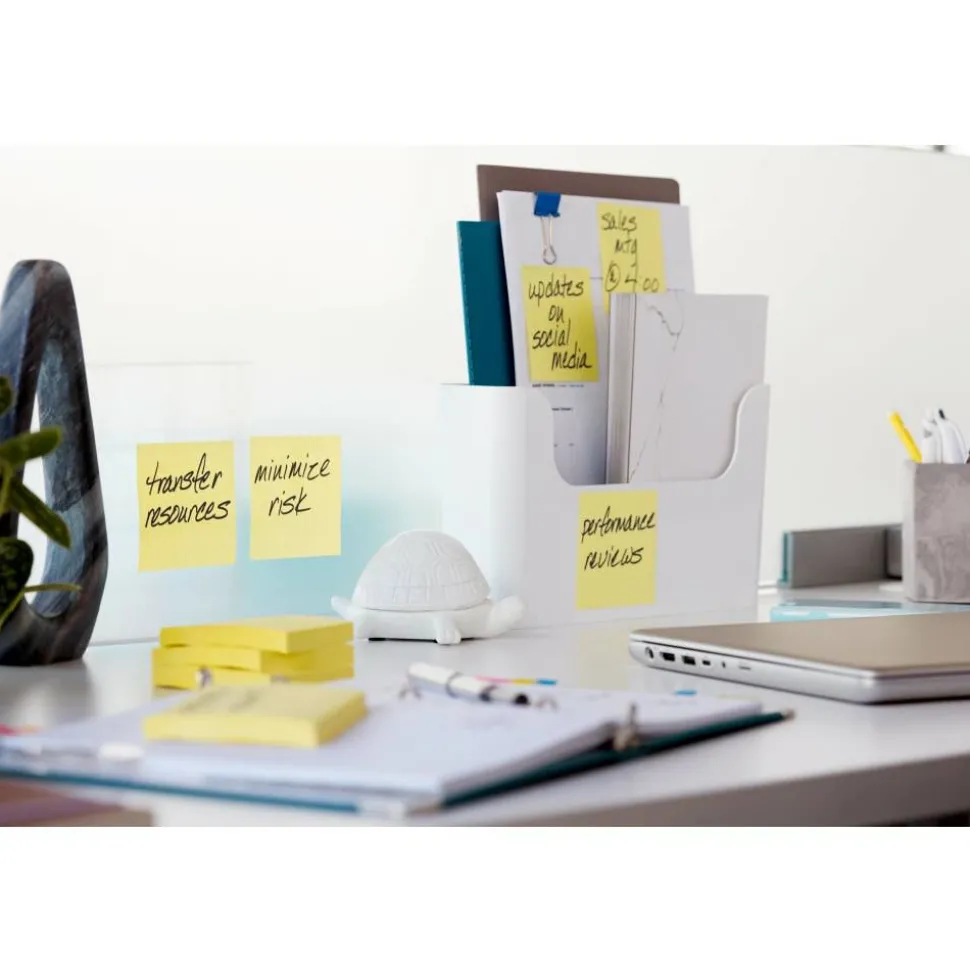 Post-it Notes, 3" x 3", Canary Yellow, 90 Sheets, Pack Of 18 Pads