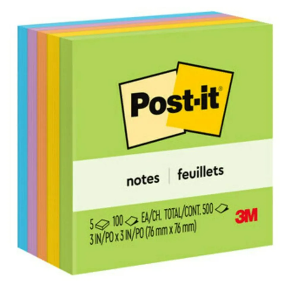 Post-it Notes, 3" x 3", Floral Fantasy Collection, 100 Sheets, Pack Of 5 Pads