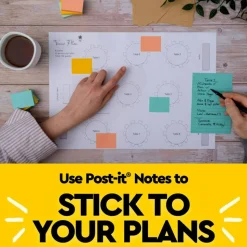 Post-it Notes, 4 x 6 in, 5 Lined Sticky Note Pads, 100 Sheets/Pad, School Supplies and Office Products, Beachside Café