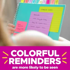 Post-it Notes, 3 x 5 in, 5 Lined Sticky Note Pads, 100 Sheets/Pad, School Supplies and Office Products, Floral Fantasy
